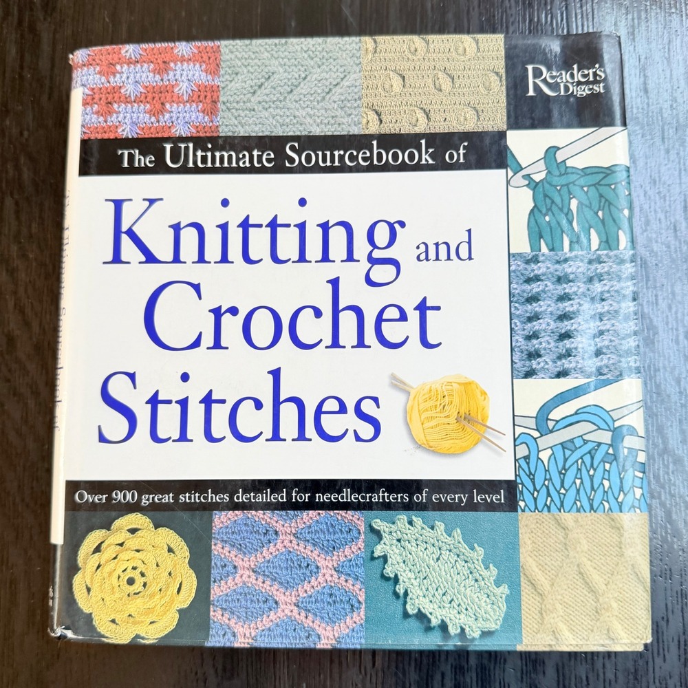 Reader's Digest Knitting and Crochet Stitches Book OS Multicolor 900+ Patterns